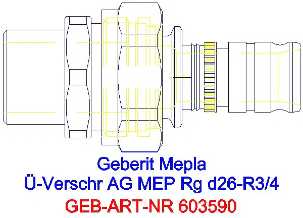 GE Mepla Übergangsverschraubung mit AG Rg d26-R3/4_603.590.00.5_A