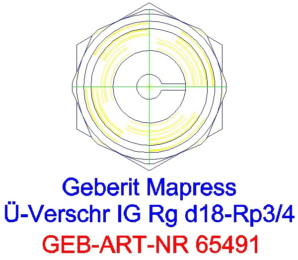GE Mapress Kupfer Übergangsverschraubung mit IG Rg d18-Rp3/4_65491_L