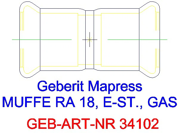 GE Mapress Edelstahl Muffe d18 (Gas)_34102_A