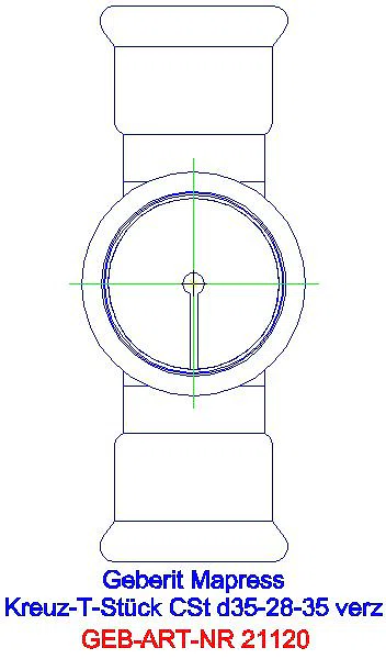 GE Mapress C-Stahl Kreuzstück reduziert d35-28-35_21120_L