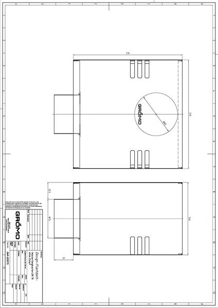 Zink Design-Flachdach-Wasserfangkasten Ø 76 mit Notüberlauf, 140 x 210 x 210 mm, #Art.Nr. 62910
