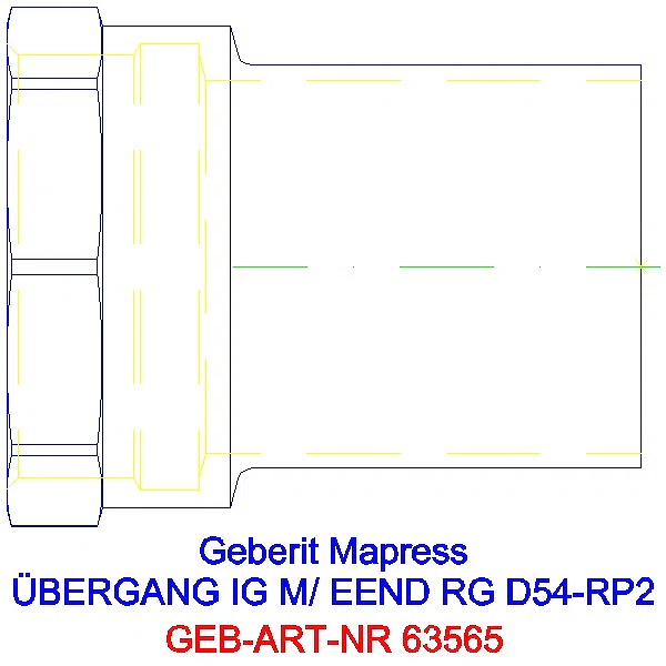 GE Mapress Kupfer Übergang mit IG und Einschubende Rg d54-Rp2_63565_A