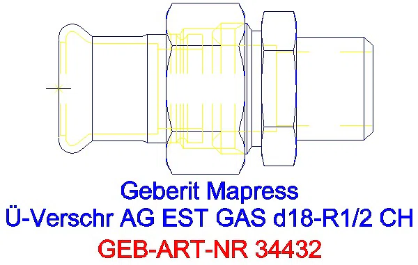 GE Mapress Edelstahl Übergangsverschr. mit AG (Gas) d18-R1/2_34432_A