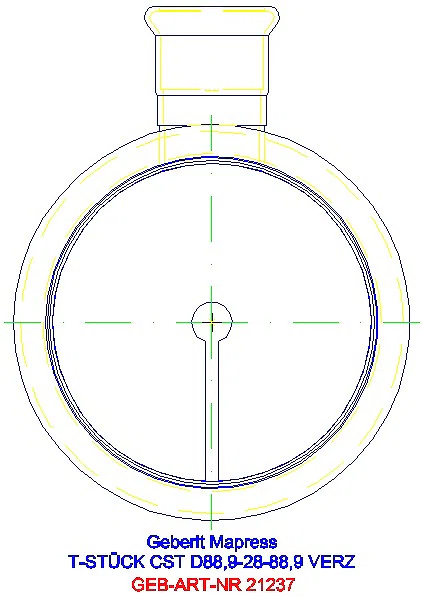 GE Mapress C-Stahl T-Stück reduziert d88,9-28-88,9 verzinkt_21237_L