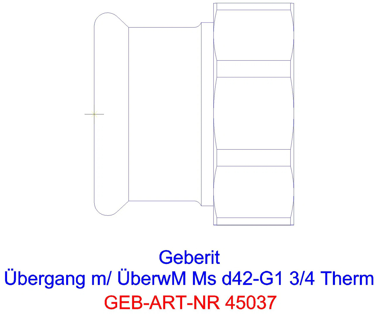 GE Mapress Therm Übergang mit Überwurfmutter d35-G1 1/2_45037_g