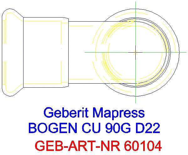 GE Mapress Kupfer Bogen 90Gr d22_60104_G