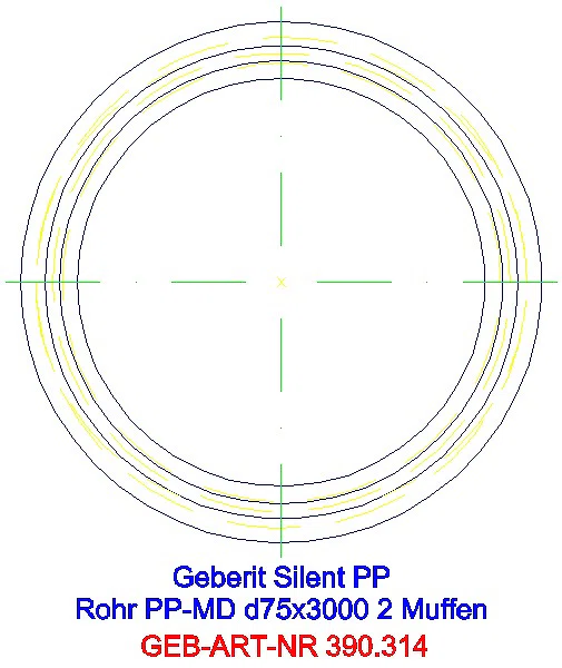 GE Silent-PP Rohr mit zwei Muffen d75x2,6 L:300cm_390.314.14.1_G