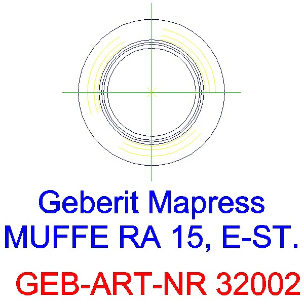 GE Mapress Edelstahl Muffe d15_32002_L