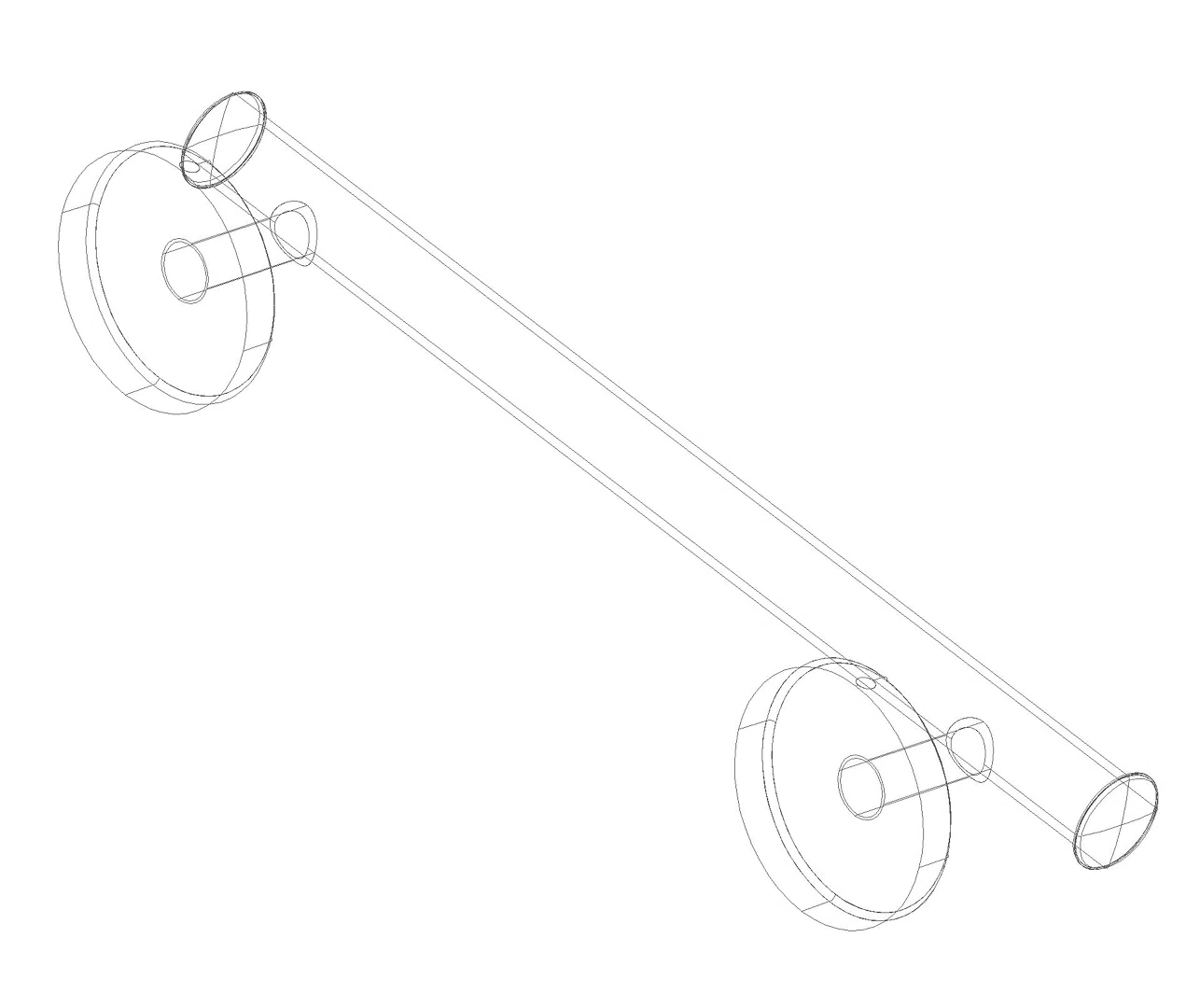HEWI Haltegriff, L:400mm, d:33mm, Kst., chromoptisch beschichtet