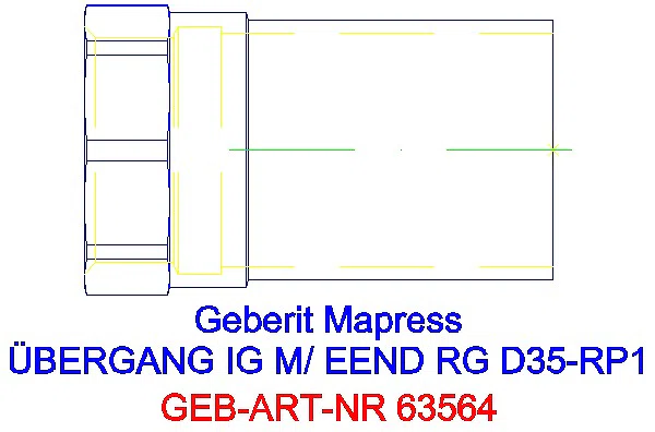 GE Mapress Kupfer Übergang mit IG und Einschubende Rg d35-Rp1_63564_A