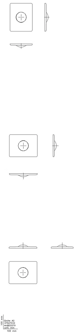 GROHE WC-Betätigung Skate 37547 156x197mm mit Druckknopfbetätigung chrom