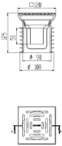 DALLMER Bodenablauf Pronto K, DN 100, 120 x 120 mm