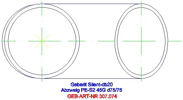 GE Silent-db20 Abzweig 45Gr d75/75_307.074.14.1_G