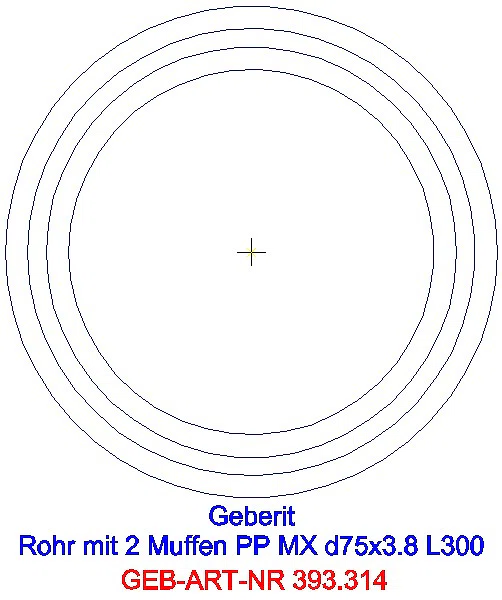 GE Silent-Pro Rohr mit 2 Muffen d75mm L300cm_393.314.14.1_A