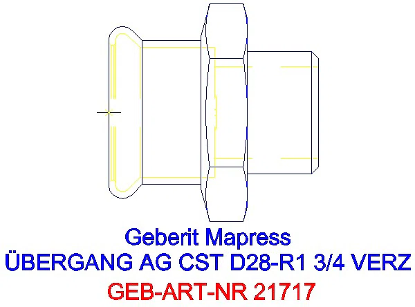 GE Mapress C-Stahl Übergang mit AG d28-R3/4 verzinkt_21717_G