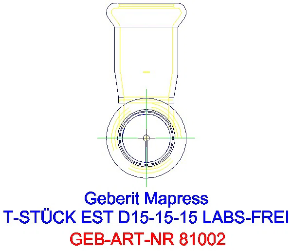 GE Mapress Edelstahl T-Stück egal (LABS-frei) d15-15-15_81002_L