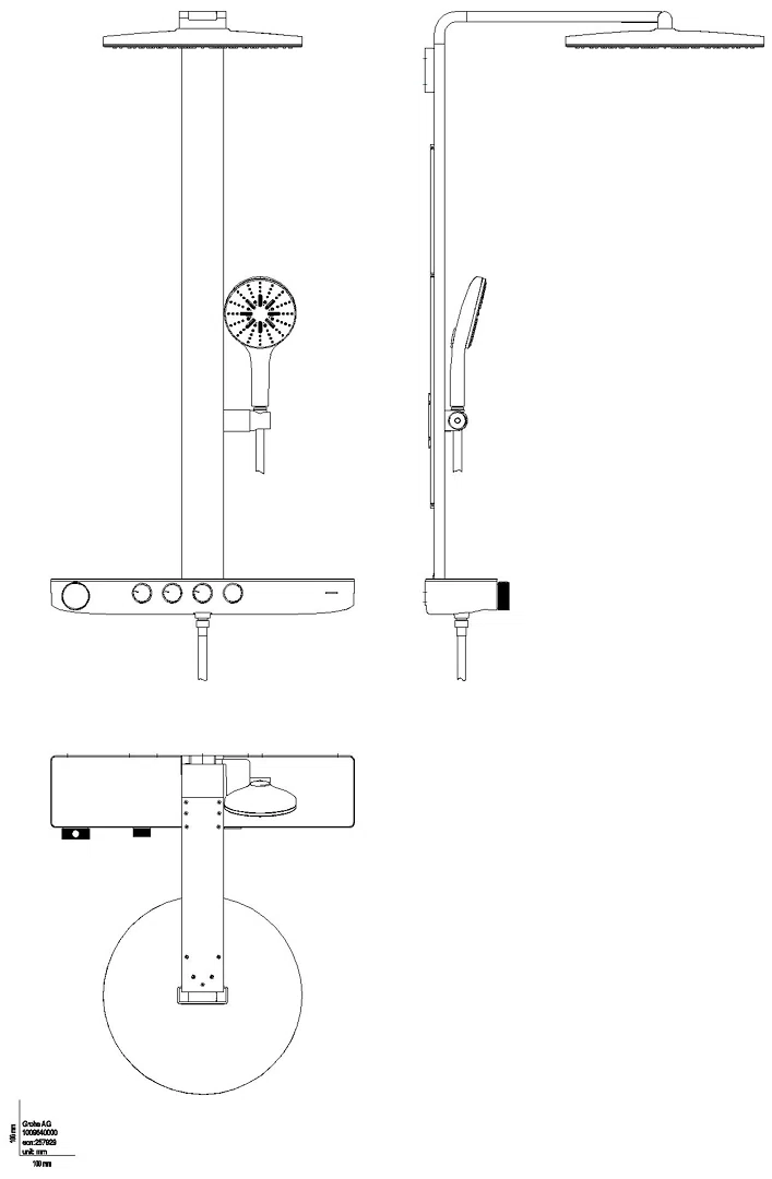 GROHE THM-Duschsystem RSH Aqua Pure 101680 Kopfbr. 15l rund phantom black