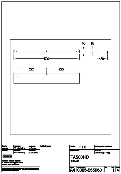 Ablage, HEAVY DUTY, Edelstahl, 500x30x80 mm, Aufputz, TA500HD