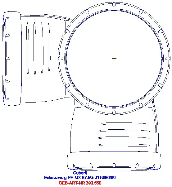 GE Silent-Pro Eckabzweig 87,5Gr d110/90/90_393.550.14.1_G