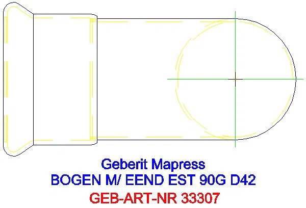 GE Mapress Edelstahl Bogen 90Gr d42 mit Einschubende_33307_G