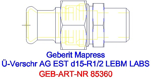 GE Mapress Edelstahl Übergangsverschr. mit AG ÜM ESt (LABS-frei) d15-R1/2_85360_G
