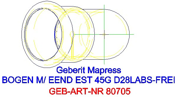 GE Mapress Edelstahl Bogen 45Gr d28 mit Einschubende (LABS-frei)_80705_G