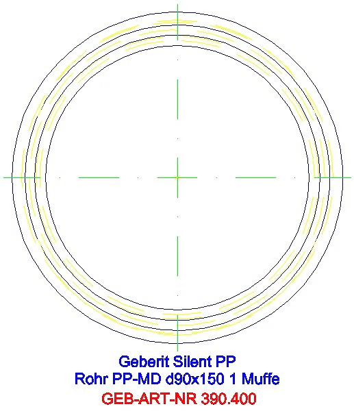 GE Silent-PP Rohr mit Muffe d90x3,1 L:15cm_390.400.14.1_G