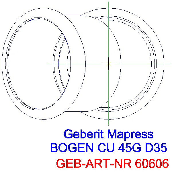 GE Mapress Kupfer Bogen 45Gr d35_60606_G