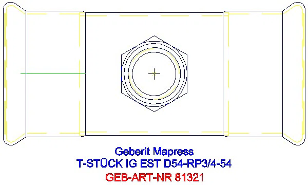 GE Mapress Edelstahl T-Stück mit IG (LABS-frei) d54-Rp3/4-54_81321_G