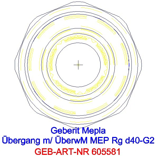 GE Mepla Übergang mit Überwurfmutter Rg d40-G2_605.581.00.5_L