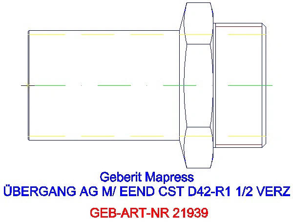 GE Mapress C-Stahl Übergang mit AG und Einschubende d42-R1 1/2 verzinkt_21939_G