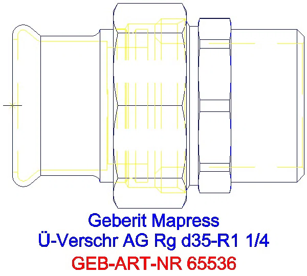 GE Mapress Kupfer Übergangsverschraubung mit AG Rg d35-R1 1/4_65536_G