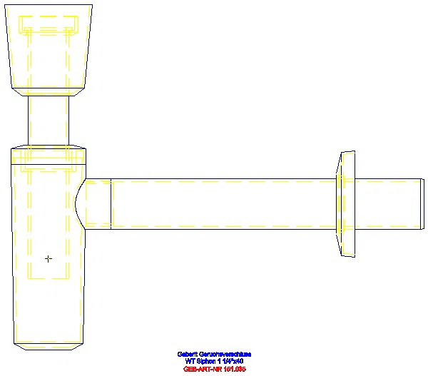 GE WT-Ablauf mit Tauchrohr Ventilrosette Abgang horizontal d40 glanzverchromt_151.035.21.1_A