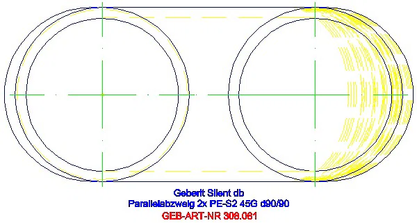 GE Silent-db20 Parallelabzweig 45Gr d90/90_308.081.14.1_G