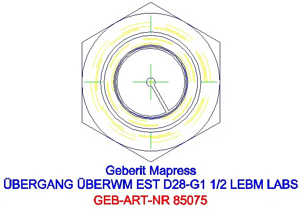 GE Mapress Edelstahl Übergang mit ÜM aus ESt (LABS-frei) d28-G1 1/2_85075_L