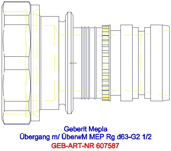 GE Mepla Übergang mit Überwurfmutter Rg d63-G2 1/2_607.587.00.5_A
