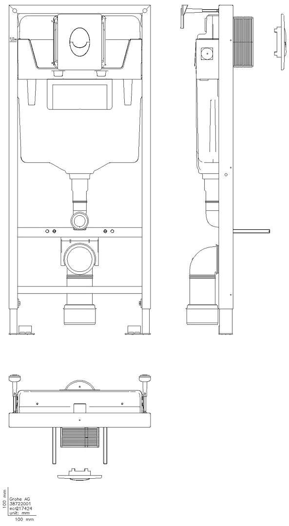 GROHE WC-Set Rapid SL 38722_1 BH 1,13m Betätigung Skate Air alpinweiß