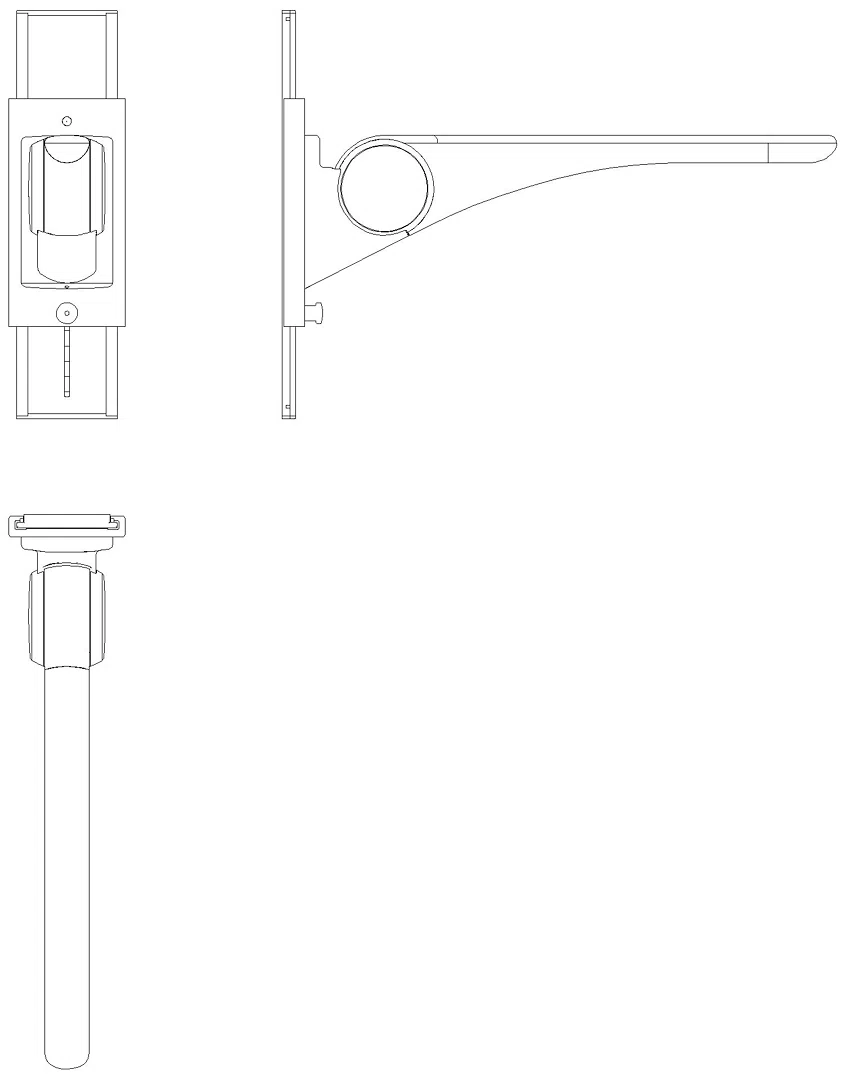 HEWI Stützklappgriff Basic,700 mm mit Höhenverstellung weiß hgl-atm