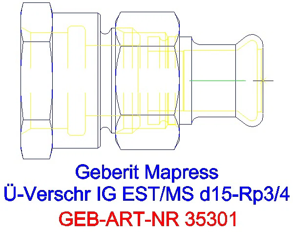 GE Mapress Edelstahl Übergangsverschr. mit IG d15-Rp3/4_35301_A