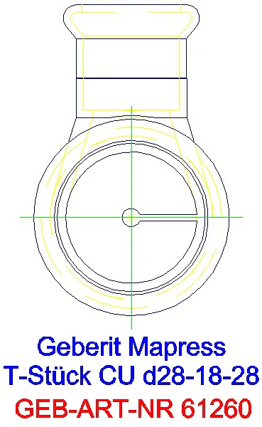 GE Mapress Kupfer T-Stück reduziert d28-18-28_61260_L