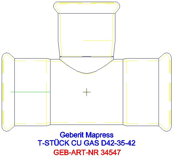 GE Mapress Kupfer T-Stück reduziert (Gas) d42-35-42_34547_A