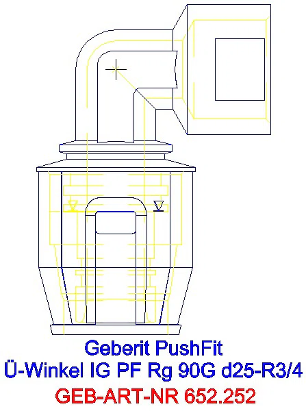 GE PushFit Übergangsbogen 90Gr mit IG Rg d25-Rp3/4_652.252.00.1_L
