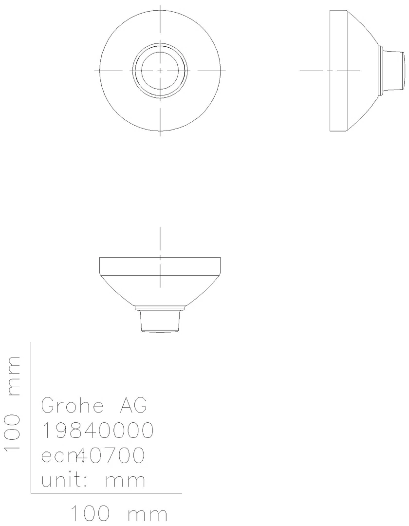 GROHE UP-Ventil-Oberbau 19840 20-80mm Steckschlüssel chrom