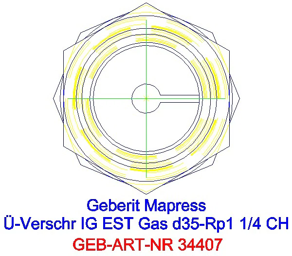 GE Mapress Edelstahl Übergangsverschr. mit IG (Gas) d35-Rp1 1/4_34407_L