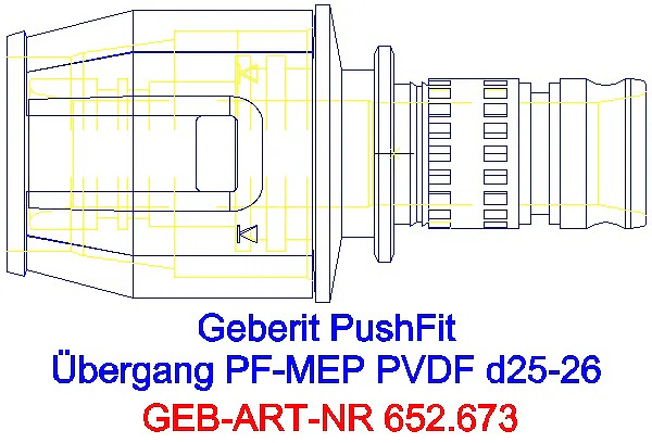 GE PushFit Übergang auf Mepla PVDF d25-26_652.673.00.1_L