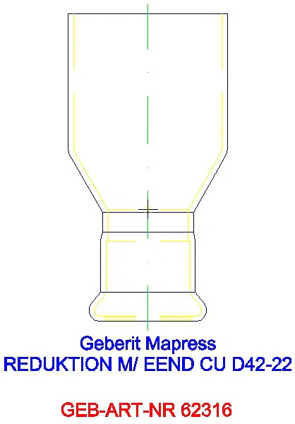 GE Mapress Kupfer Reduktion mit Einschubende d42-22_62316_G