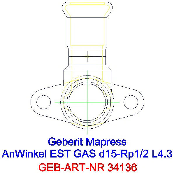 GE Mapress Edelstahl Anschlusswinkel 90Gr (Gas) d15-Rp1/2_34136_A