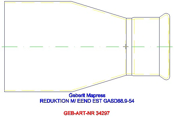 GE Mapress Edelstahl Reduktion mit Einschubende (Gas) d88.9-54_34297_L