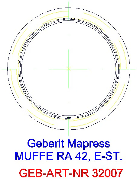 GE Mapress Edelstahl Muffe d42_32007_L