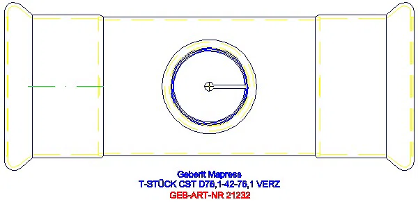GE Mapress C-Stahl T-Stück reduziert d76,1-42-76,1 verzinkt_21232_G